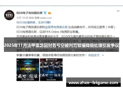 2025年11月法甲里昂因财务亏空被判罚暂缓降级处理引发争议
